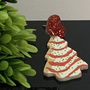 Snack Cake Tree, Christmas Earring, Holiday Earring, Funny Food Earring, Tree